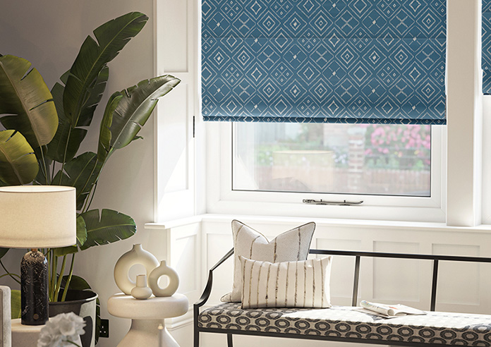 Newquay, Cerulean - Motorised Roman Blind - Image 5